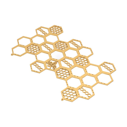 Ear Stud Display Rack Poplar Material Golden Beehive Type Space Saving Durable Earring Jewelry Storage Rack V1294-YM0523-3117220003911