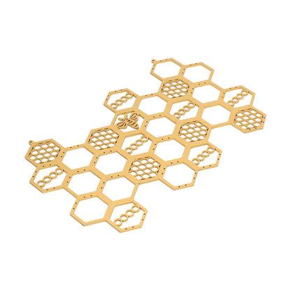 Ear Stud Display Rack Poplar Material Golden Beehive Type Space Saving Durable Earring Jewelry Storage Rack V1294-YM0523-3117220003911