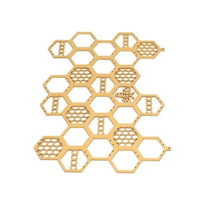 Ear Stud Display Rack Poplar Material Golden Beehive Type Space Saving Durable Earring Jewelry Storage Rack V1294-YM0523-3117220003911