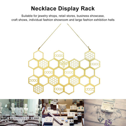 Ear Stud Display Rack Poplar Material Golden Beehive Type Space Saving Durable Earring Jewelry Storage Rack V1294-YM0523-3117220003911