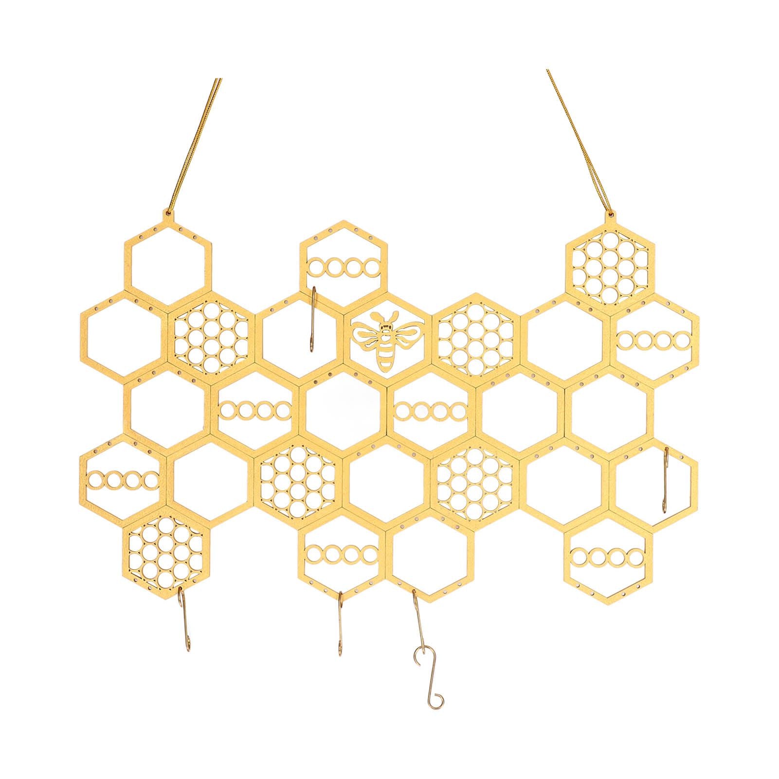 Ear Stud Display Rack Poplar Material Golden Beehive Type Space Saving Durable Earring Jewelry Storage Rack V1294-YM0523-3117220003911