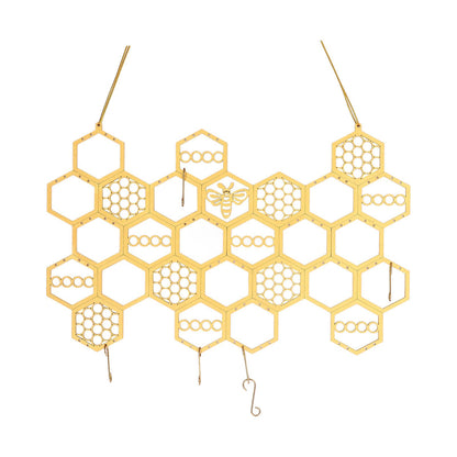 Ear Stud Display Rack Poplar Material Golden Beehive Type Space Saving Durable Earring Jewelry Storage Rack V1294-YM0523-3117220003911