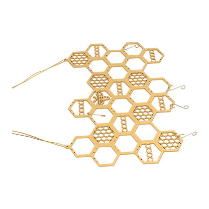 Ear Stud Display Rack Poplar Material Golden Beehive Type Space Saving Durable Earring Jewelry Storage Rack V1294-YM0523-3117220003911