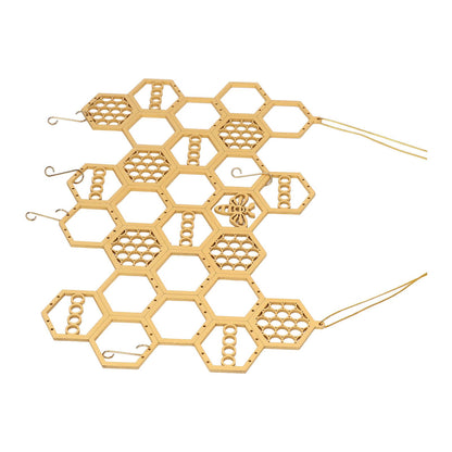 Ear Stud Display Rack Poplar Material Golden Beehive Type Space Saving Durable Earring Jewelry Storage Rack V1294-YM0523-3117220003911