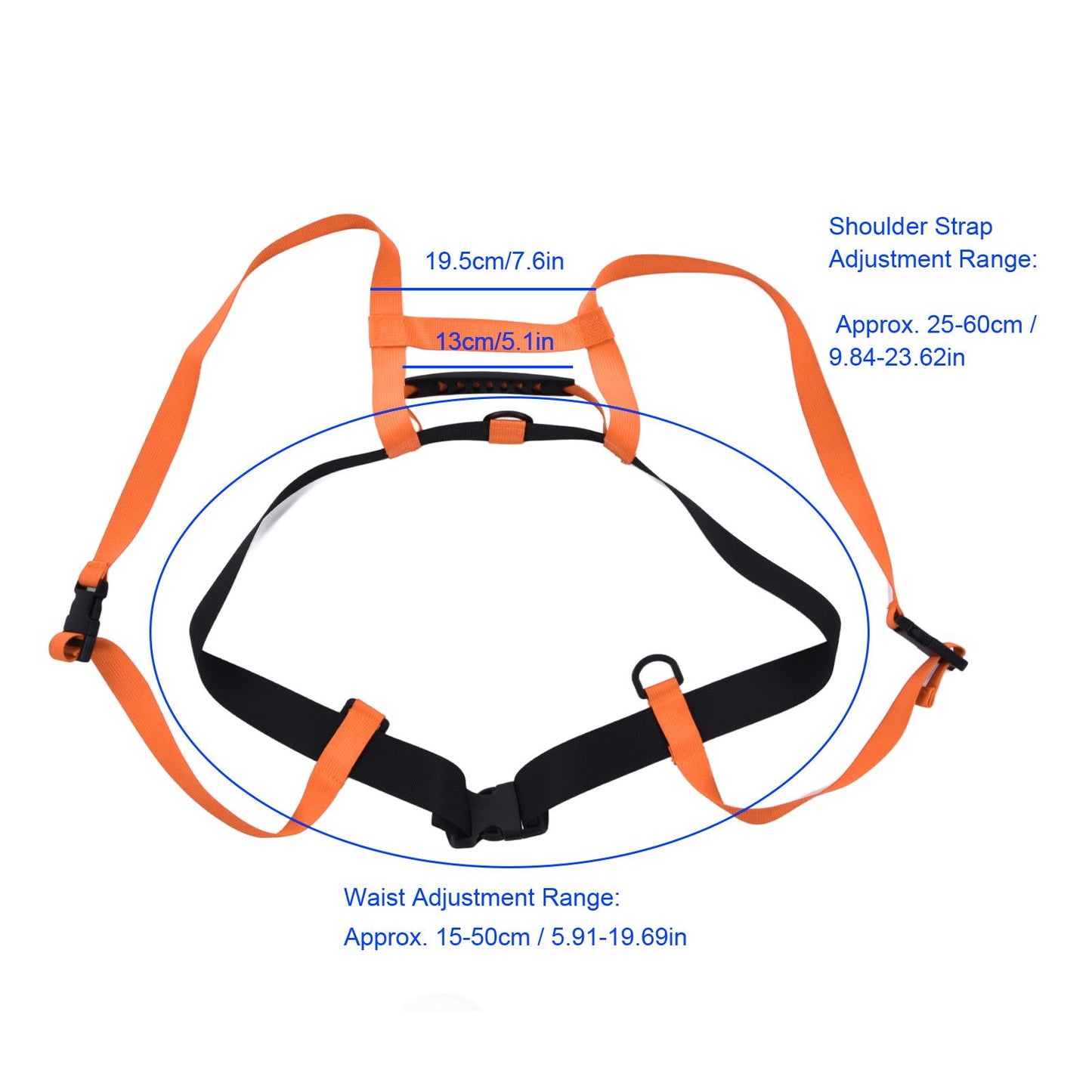 Kids Skiing Harness Adjustable Safe Drop Protection Snowboard Training Harness with Traction LeashOrange V1294-YM0523-3117220005013