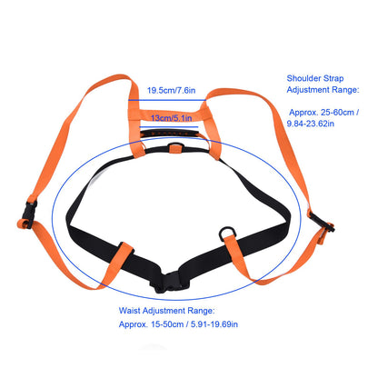 Kids Skiing Harness Adjustable Safe Drop Protection Snowboard Training Harness with Traction LeashOrange V1294-YM0523-3117220005013