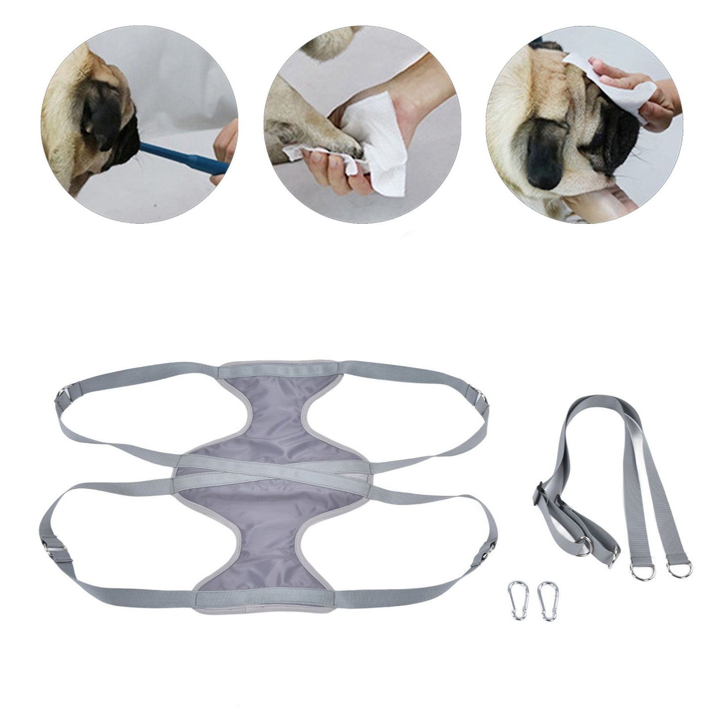 Pet Grooming Hammock Breathable Soft M Size Hammock Restraint Bag for Dogs Cats Nail Clipper Bathing Teeth V1294-YM0523-3117220006412