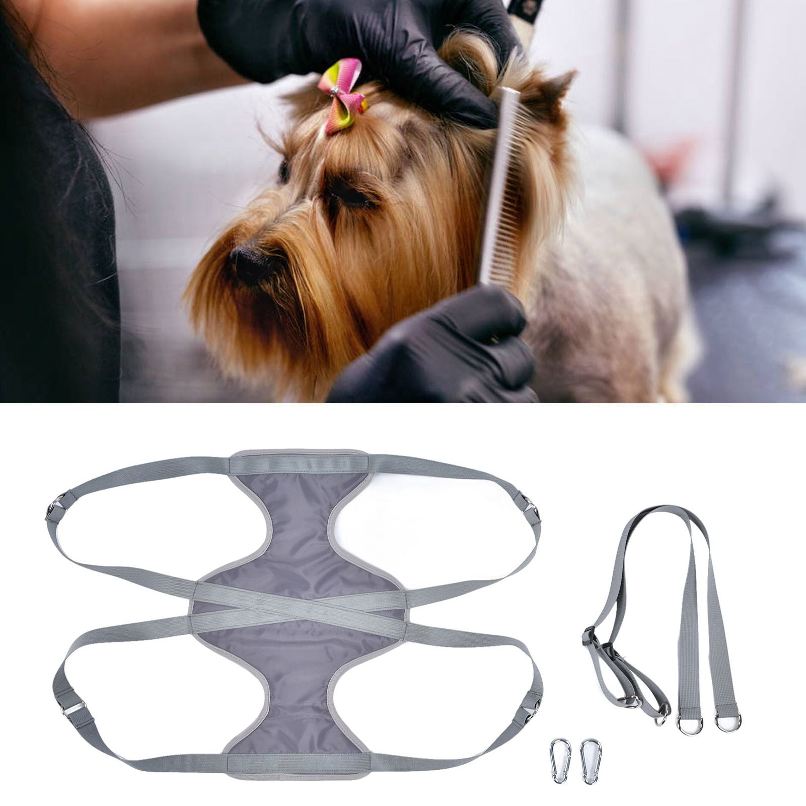 Pet Grooming Hammock Breathable Soft M Size Hammock Restraint Bag for Dogs Cats Nail Clipper Bathing Teeth V1294-YM0523-3117220006412