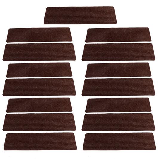 15Pcs Stair Treads 8x30in Anti Skid Polyester Fiber High Safety Easy Installation Durable Low Noise Stair V1294-YM0523-3117220007311