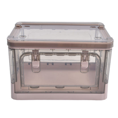 Stackable Storage Bin 35L Pink Double Door 4 Wheel Foldable Stackable Storage Box for Office Home Bedroom V1294-YM0523-3117220007811