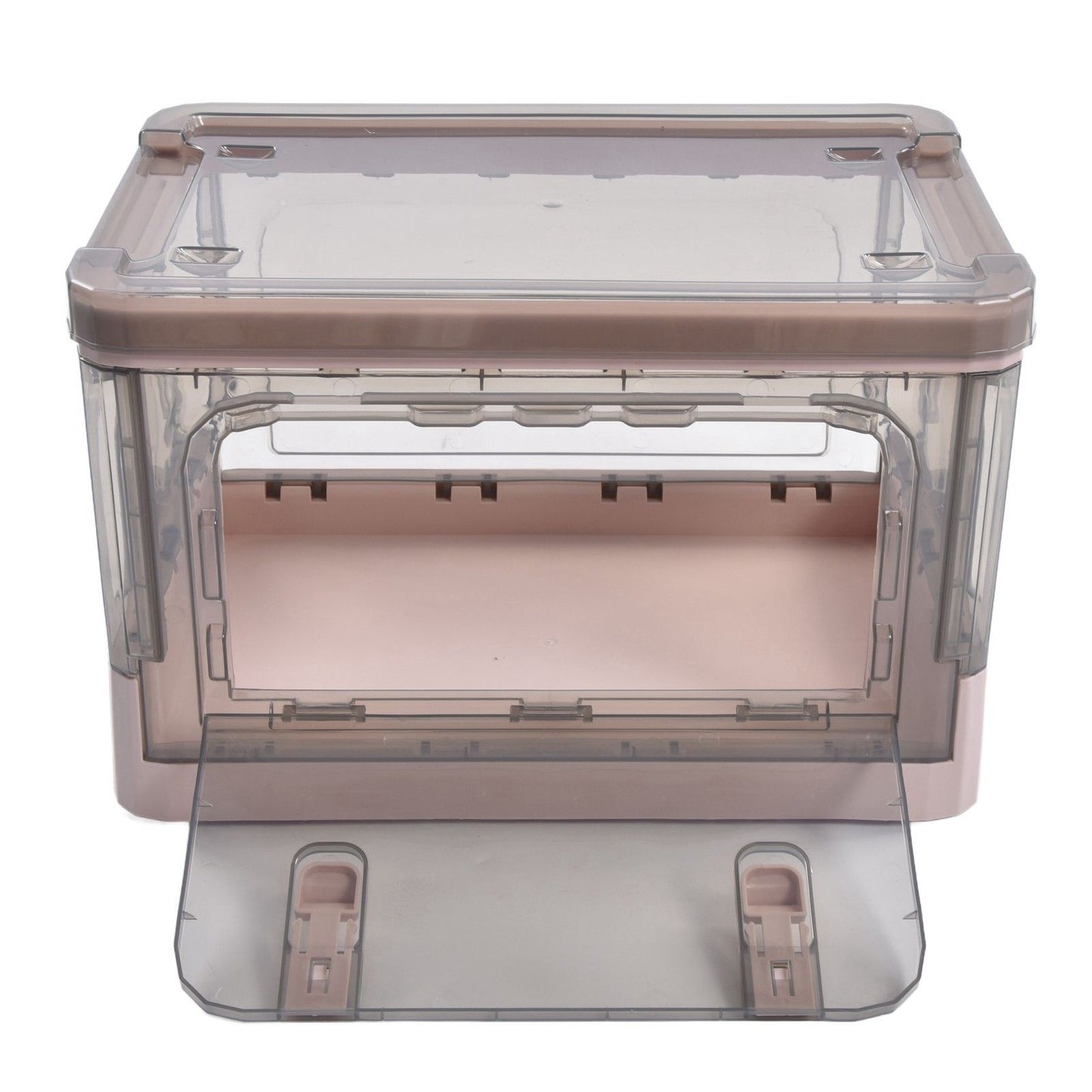 Stackable Storage Bin 35L Pink Double Door 4 Wheel Foldable Stackable Storage Box for Office Home Bedroom V1294-YM0523-3117220007811