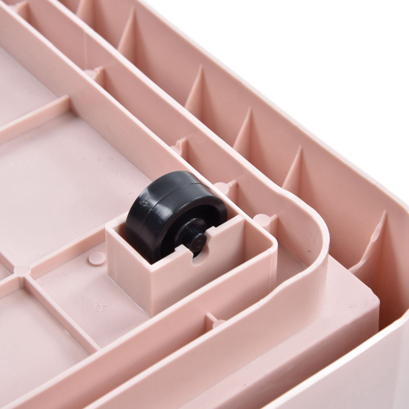 Stackable Storage Bin 35L Pink Double Door 4 Wheel Foldable Stackable Storage Box for Office Home Bedroom V1294-YM0523-3117220007811