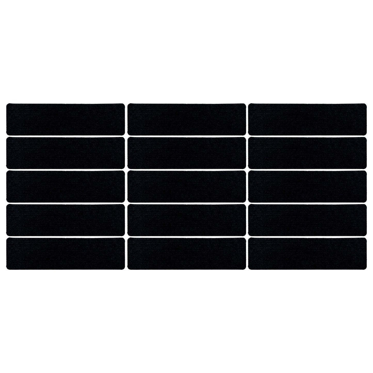 15 Pcs Stair Treads Cuttable Polyester Non Slip Soft Self Adhesive Stair Stripe Floor Mat CarpetBlack White V1294-YM0523-3117220008312