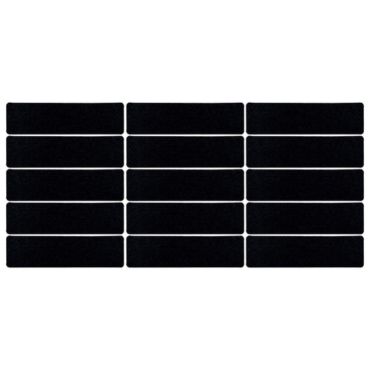 15 Pcs Stair Treads Cuttable Polyester Non Slip Soft Self Adhesive Stair Stripe Floor Mat CarpetBlack White V1294-YM0523-3117220008312