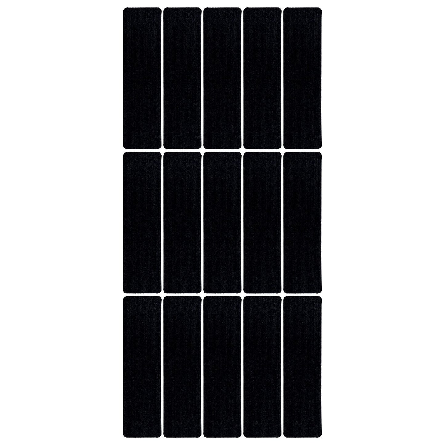 15 Pcs Stair Treads Cuttable Polyester Non Slip Soft Self Adhesive Stair Stripe Floor Mat CarpetBlack White V1294-YM0523-3117220008312
