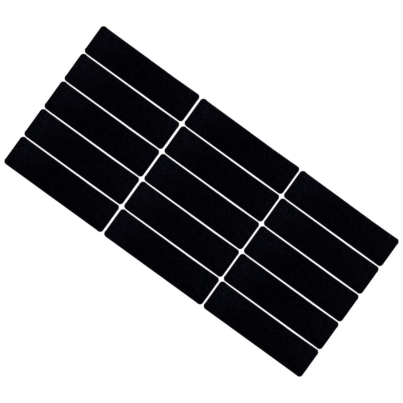 15 Pcs Stair Treads Cuttable Polyester Non Slip Soft Self Adhesive Stair Stripe Floor Mat CarpetBlack White V1294-YM0523-3117220008312