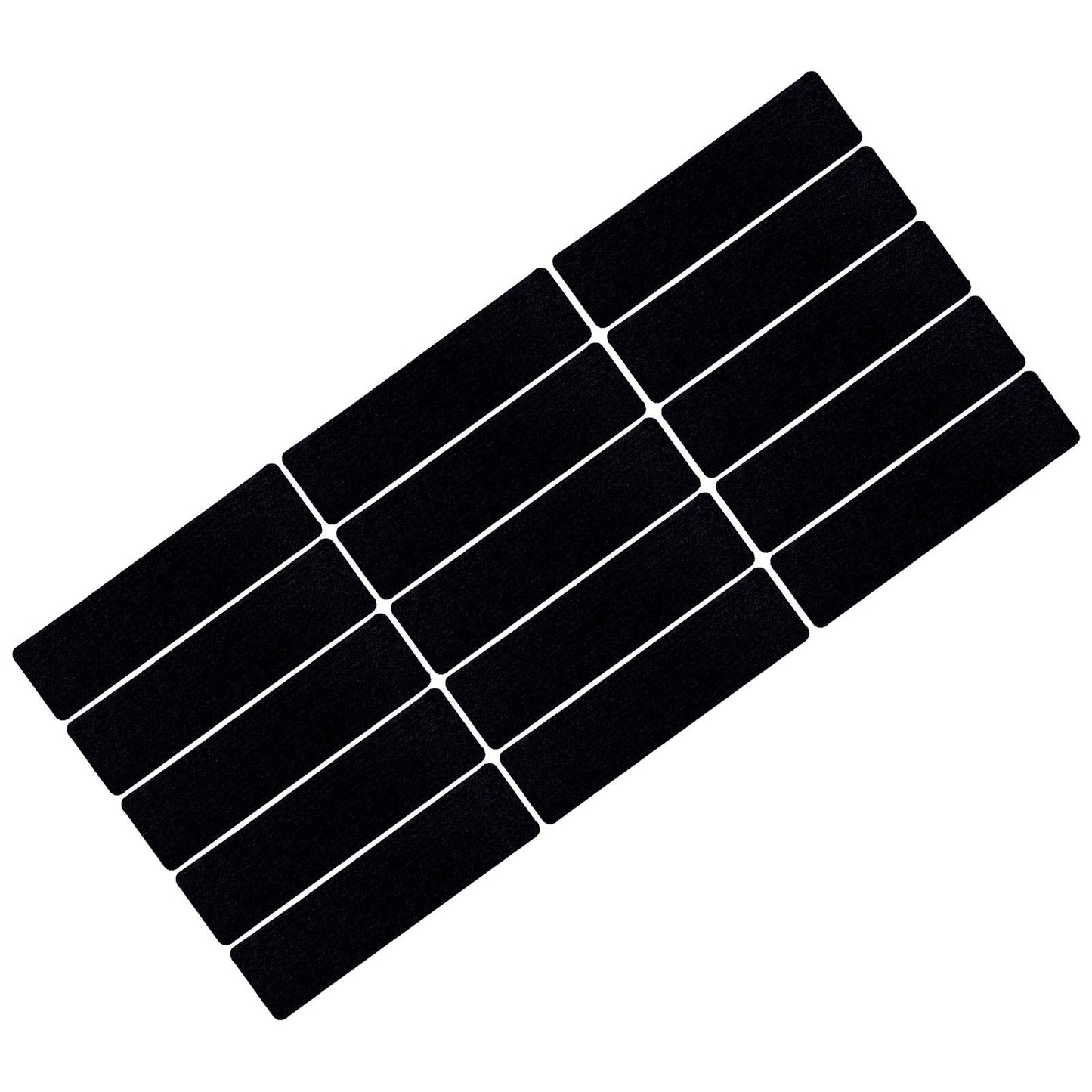 15 Pcs Stair Treads Cuttable Polyester Non Slip Soft Self Adhesive Stair Stripe Floor Mat CarpetBlack White V1294-YM0523-3117220008312