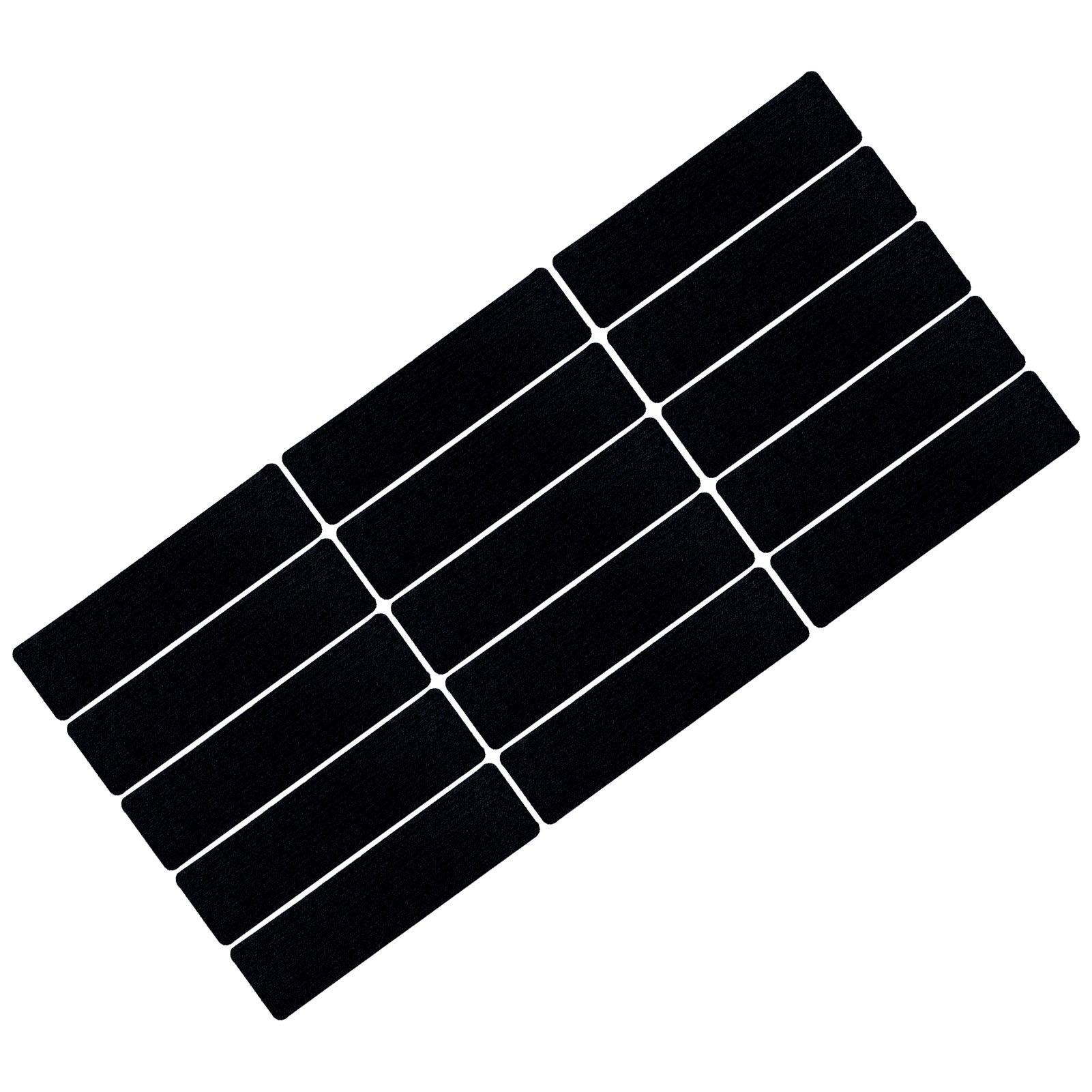 15 Pcs Stair Treads Cuttable Polyester Non Slip Soft Self Adhesive Stair Stripe Floor Mat CarpetBlack White V1294-YM0523-3117220008312