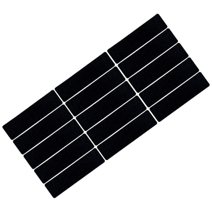 15 Pcs Stair Treads Cuttable Polyester Non Slip Soft Self Adhesive Stair Stripe Floor Mat CarpetBlack White V1294-YM0523-3117220008312