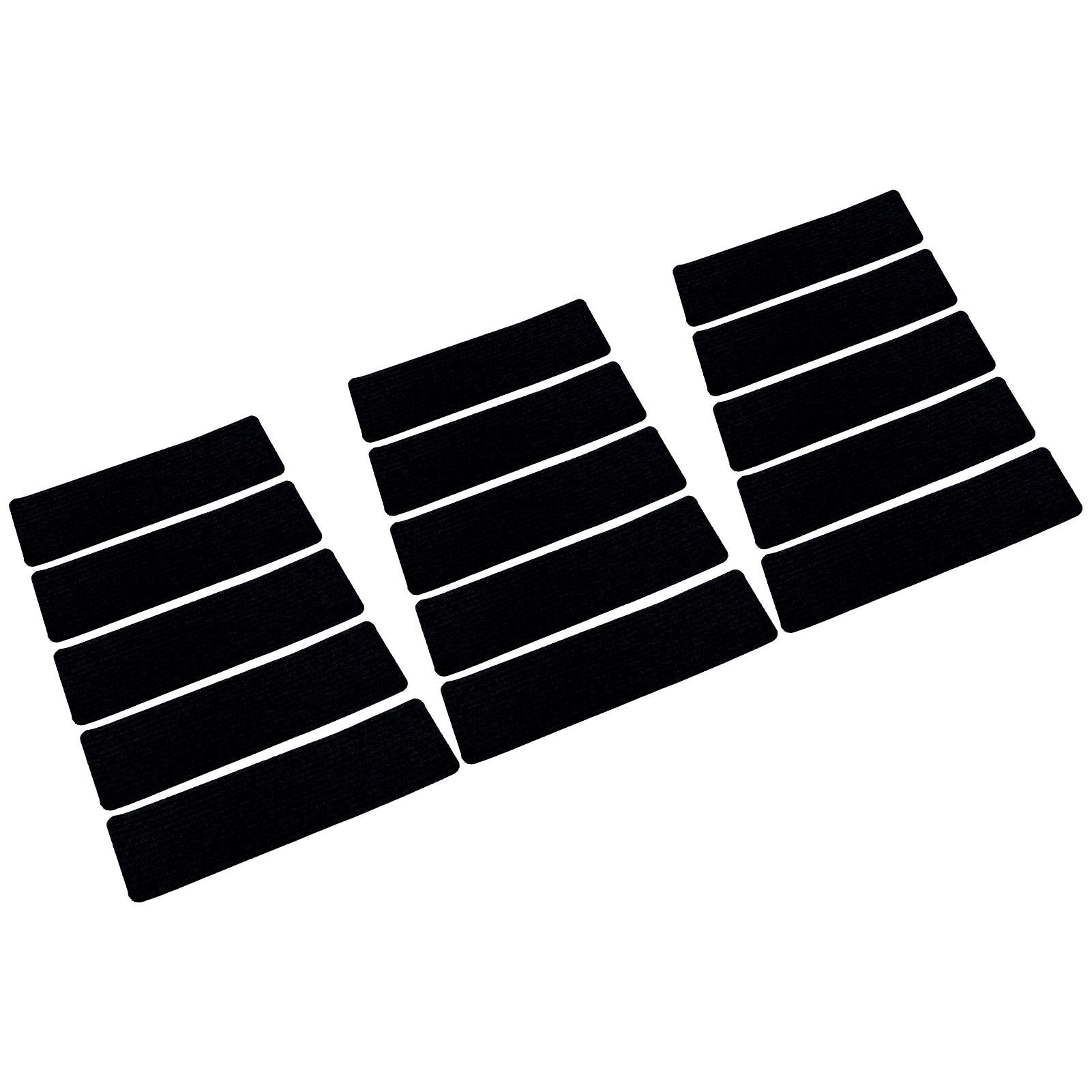 15 Pcs Stair Treads Cuttable Polyester Non Slip Soft Self Adhesive Stair Stripe Floor Mat CarpetBlack White V1294-YM0523-3117220008312