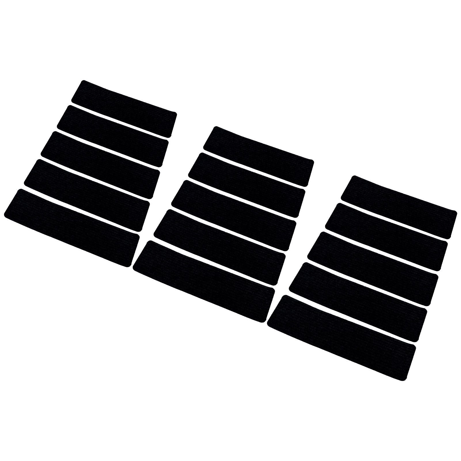15 Pcs Stair Treads Cuttable Polyester Non Slip Soft Self Adhesive Stair Stripe Floor Mat CarpetBlack White V1294-YM0523-3117220008312
