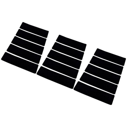 15 Pcs Stair Treads Cuttable Polyester Non Slip Soft Self Adhesive Stair Stripe Floor Mat CarpetBlack White V1294-YM0523-3117220008312
