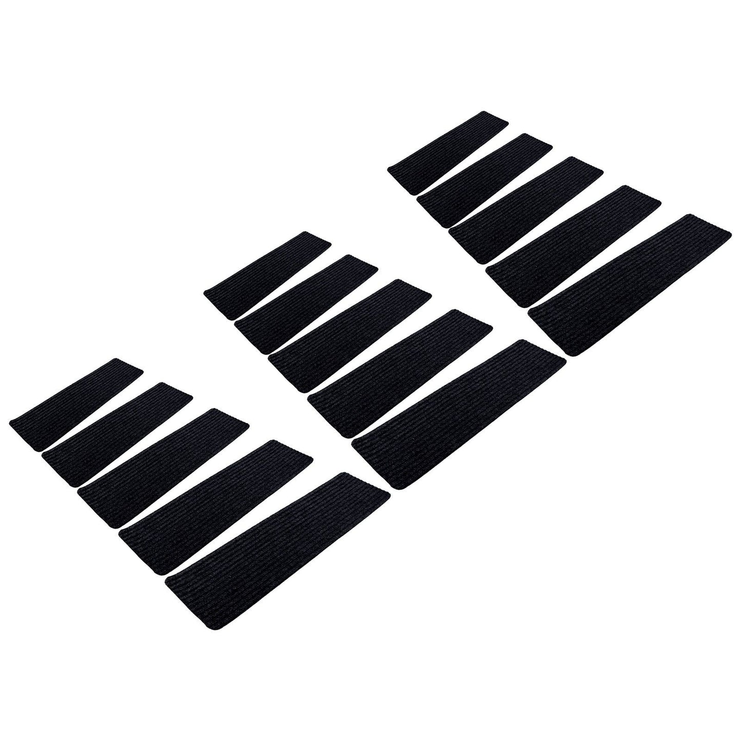 15 Pcs Stair Treads Cuttable Polyester Non Slip Soft Self Adhesive Stair Stripe Floor Mat CarpetBlack White V1294-YM0523-3117220008312