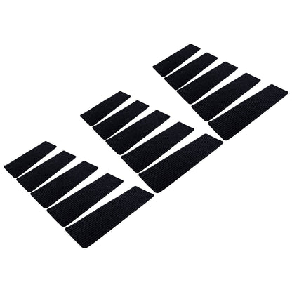15 Pcs Stair Treads Cuttable Polyester Non Slip Soft Self Adhesive Stair Stripe Floor Mat CarpetBlack White V1294-YM0523-3117220008312