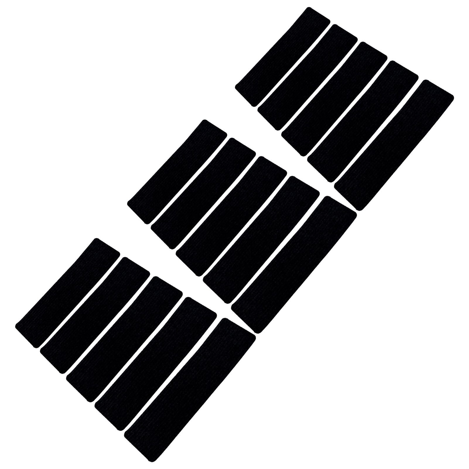15 Pcs Stair Treads Cuttable Polyester Non Slip Soft Self Adhesive Stair Stripe Floor Mat CarpetBlack White V1294-YM0523-3117220008312