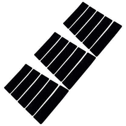 15 Pcs Stair Treads Cuttable Polyester Non Slip Soft Self Adhesive Stair Stripe Floor Mat CarpetBlack White V1294-YM0523-3117220008312
