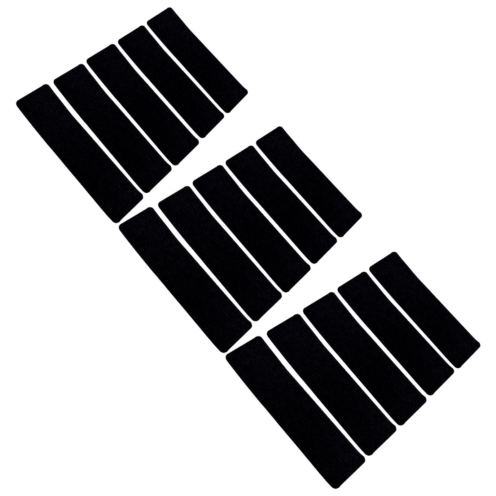 15 Pcs Stair Treads Cuttable Polyester Non Slip Soft Self Adhesive Stair Stripe Floor Mat CarpetBlack White V1294-YM0523-3117220008312