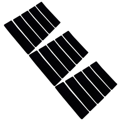 15 Pcs Stair Treads Cuttable Polyester Non Slip Soft Self Adhesive Stair Stripe Floor Mat CarpetBlack White V1294-YM0523-3117220008312