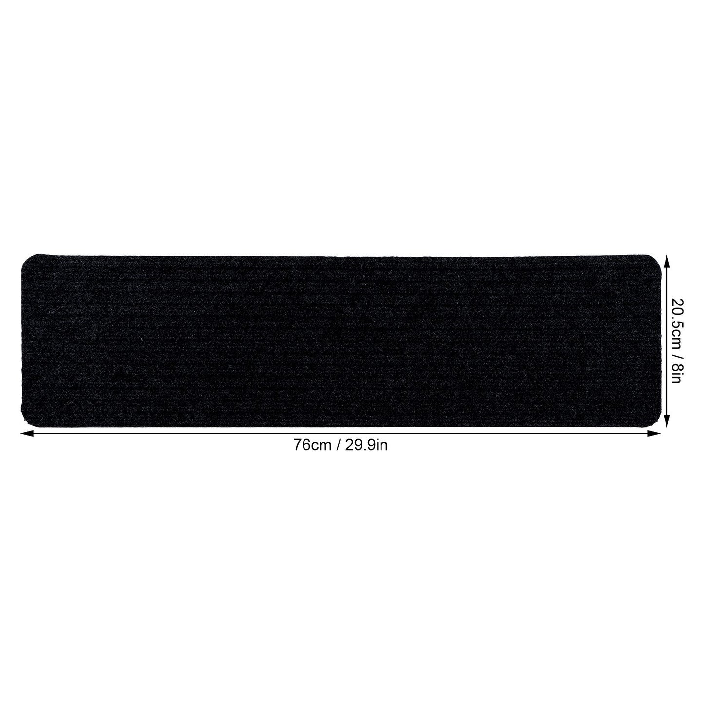 15 Pcs Stair Treads Cuttable Polyester Non Slip Soft Self Adhesive Stair Stripe Floor Mat CarpetBlack White V1294-YM0523-3117220008312
