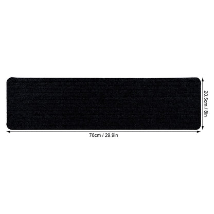 15 Pcs Stair Treads Cuttable Polyester Non Slip Soft Self Adhesive Stair Stripe Floor Mat CarpetBlack White V1294-YM0523-3117220008312
