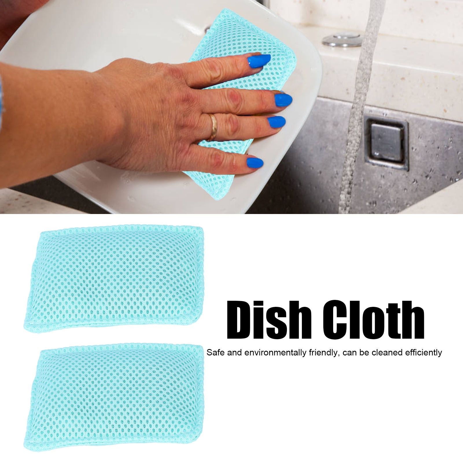 2PCS Dish Scrubber Eco Friendly Reusable Dish Cloth Rag Kitchen Cleaning Tool for Household V1294-YM0523-3117220009611