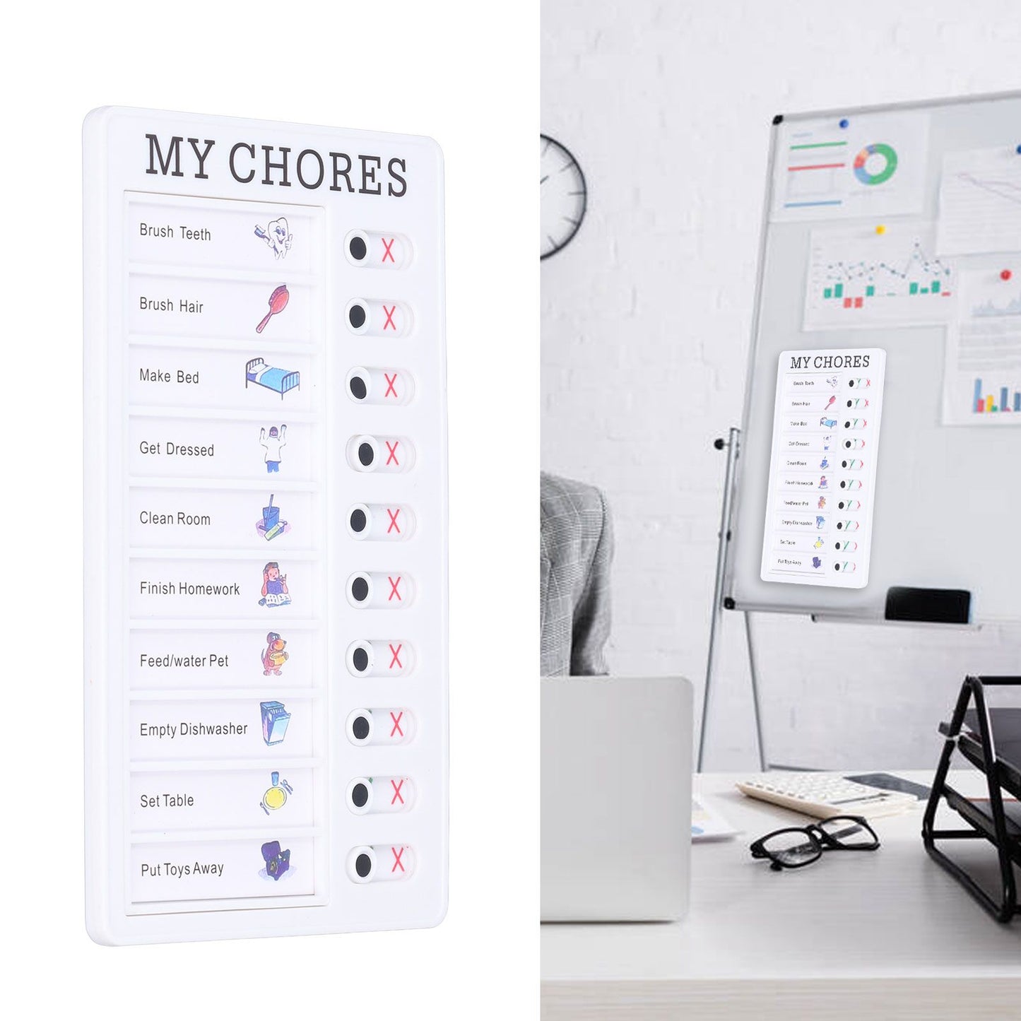 Chore Chart Memo Boards Portable Detachable Message Board Feel Comfortable PVC Kids Chore Chart for Kids V1294-YM0523-3117220010011