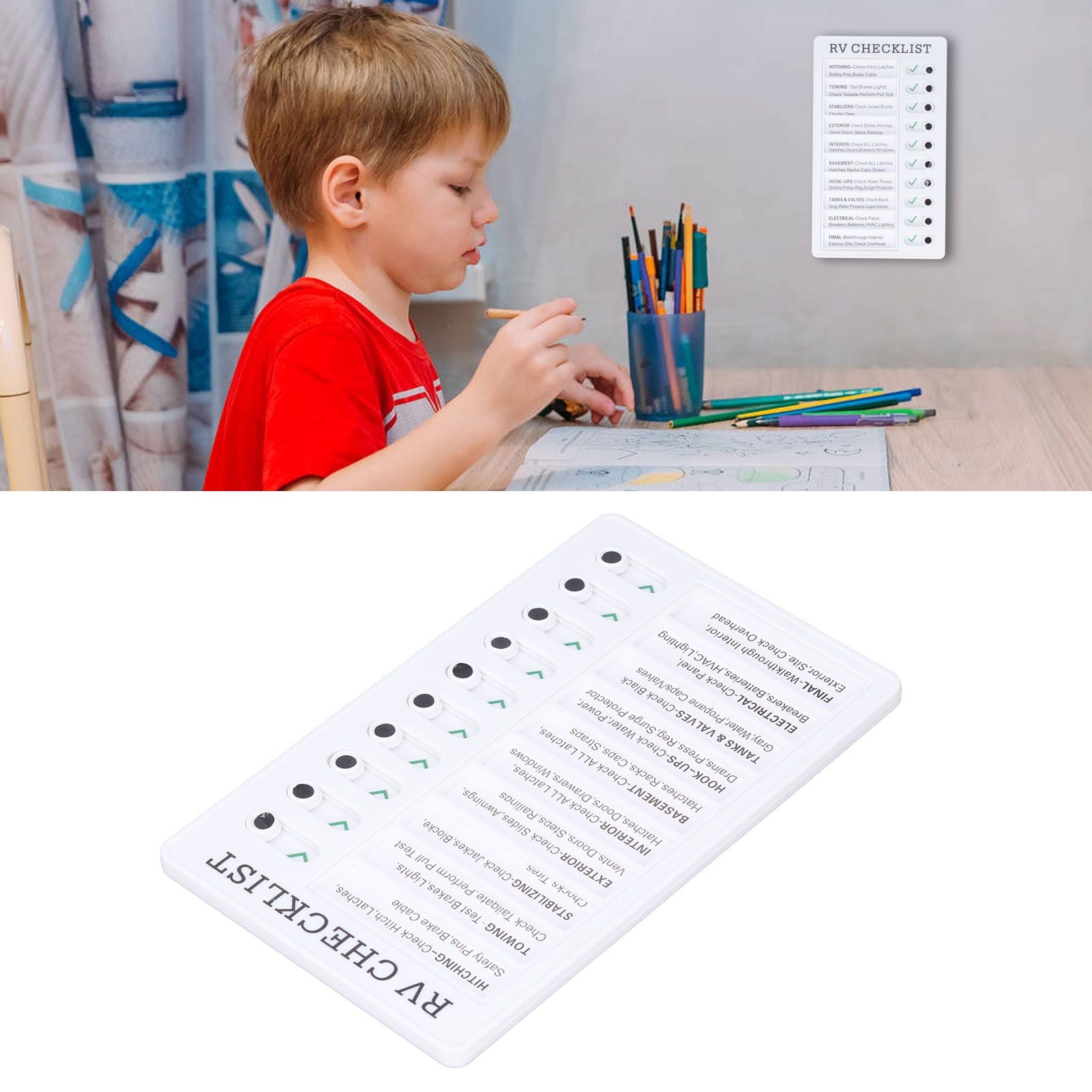 Chore Chart Memo Boards Portable Detachable Message Board Feel Comfortable PVC Kids Chore Chart for Kids V1294-YM0523-3117220010012
