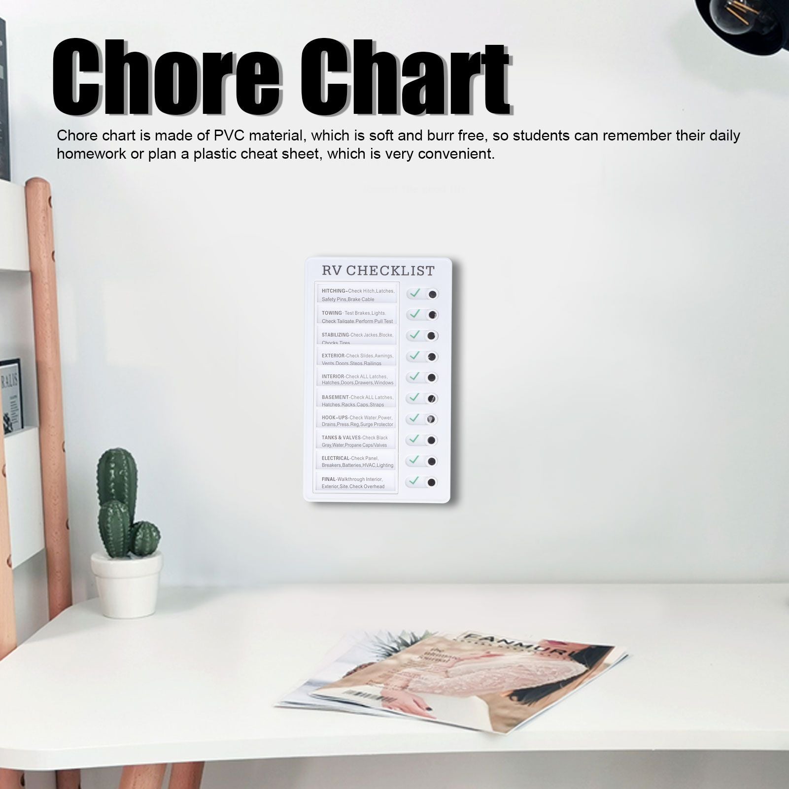 Chore Chart Memo Boards Portable Detachable Message Board Feel Comfortable PVC Kids Chore Chart for Kids V1294-YM0523-3117220010012