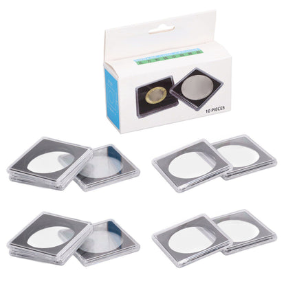 10PCS Coin Holder High Transparency Wear Resistant Environmental Acrylic Quadrate Coin Case for Coin V1294-YM0523-3117220010311