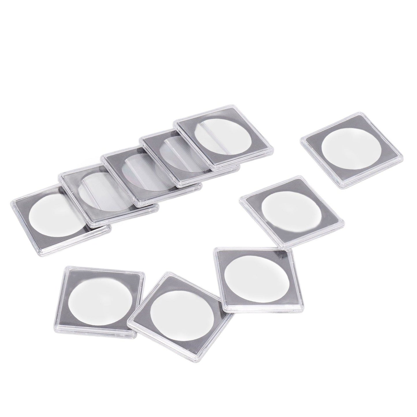 10PCS Coin Holder High Transparency Wear Resistant Environmental Acrylic Quadrate Coin Case for Coin V1294-YM0523-3117220010311