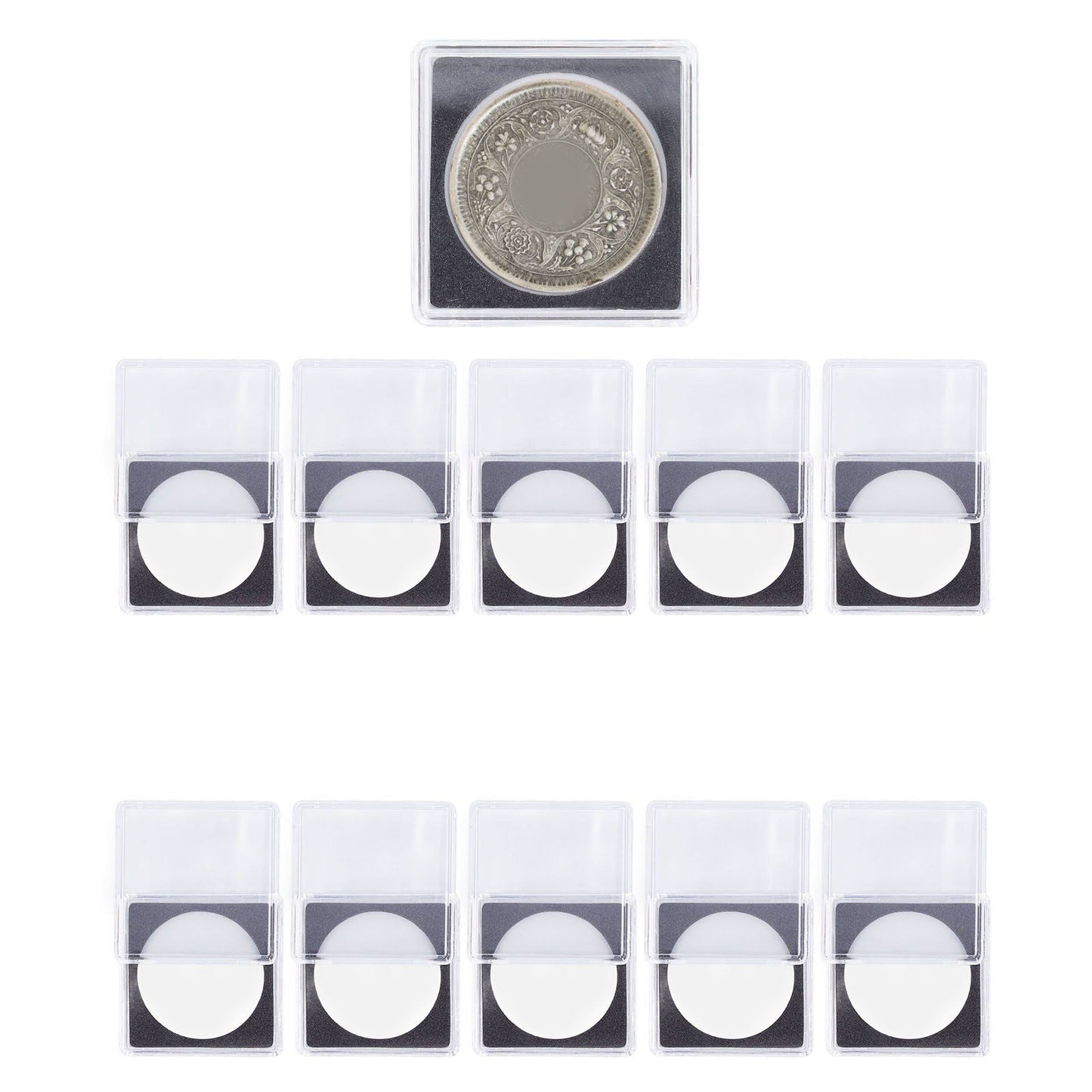 10PCS Coin Holder High Transparency Wear Resistant Environmental Acrylic Quadrate Coin Case for Coin V1294-YM0523-3117220010311