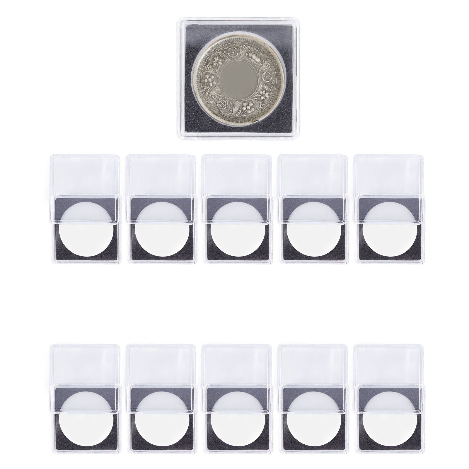 10PCS Coin Holder High Transparency Wear Resistant Environmental Acrylic Quadrate Coin Case for Coin V1294-YM0523-3117220010311