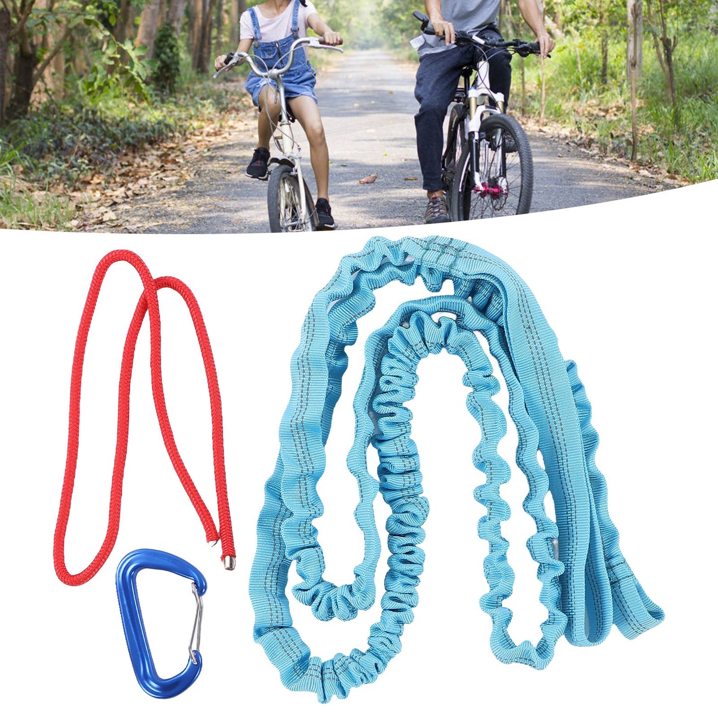 Bicycle Tow Rope Wear Resistant Shock Absorption Resilient Practical Tow Leash with Buckle Compatible with V1294-YM0523-3117220010911