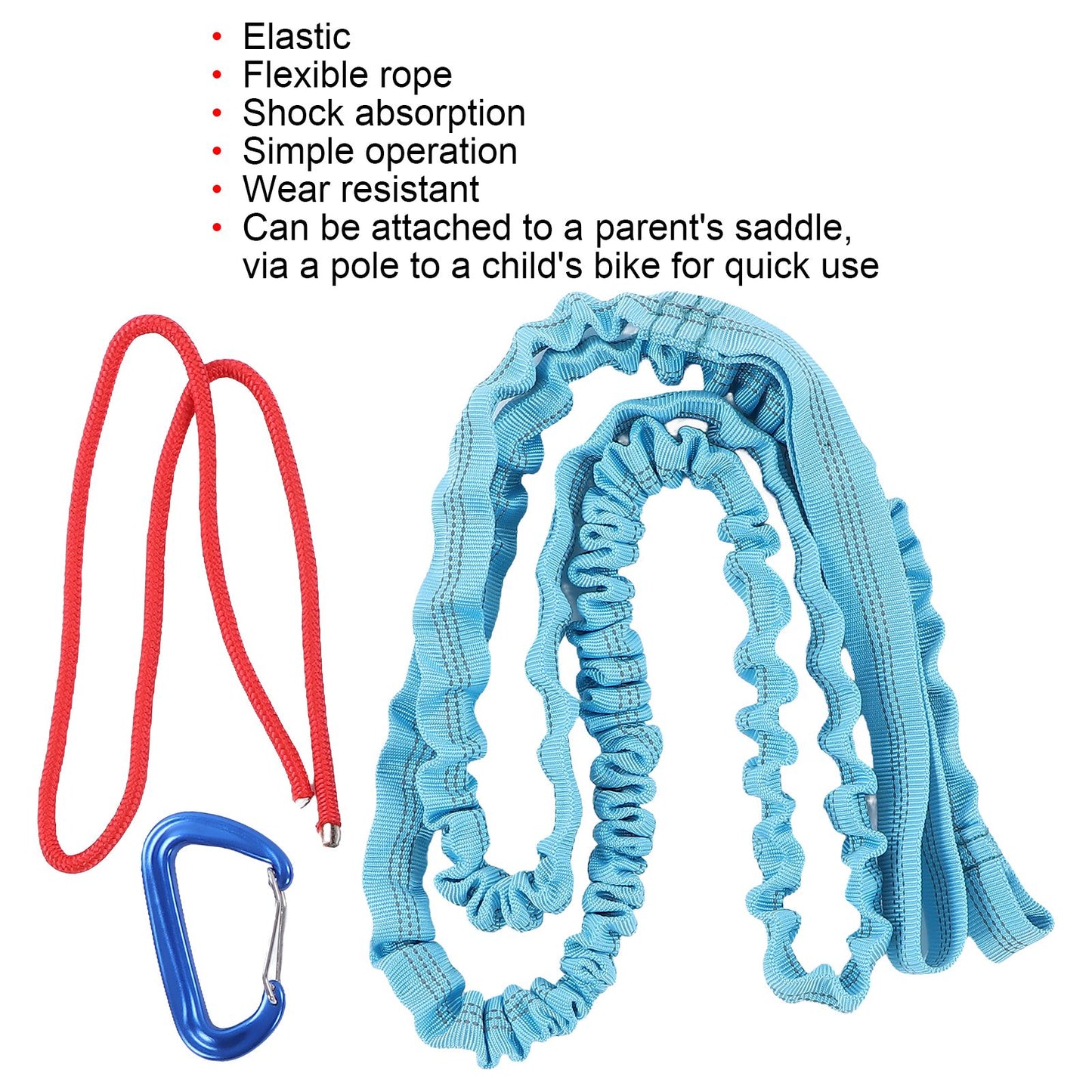 Bicycle Tow Rope Wear Resistant Shock Absorption Resilient Practical Tow Leash with Buckle Compatible with V1294-YM0523-3117220010911