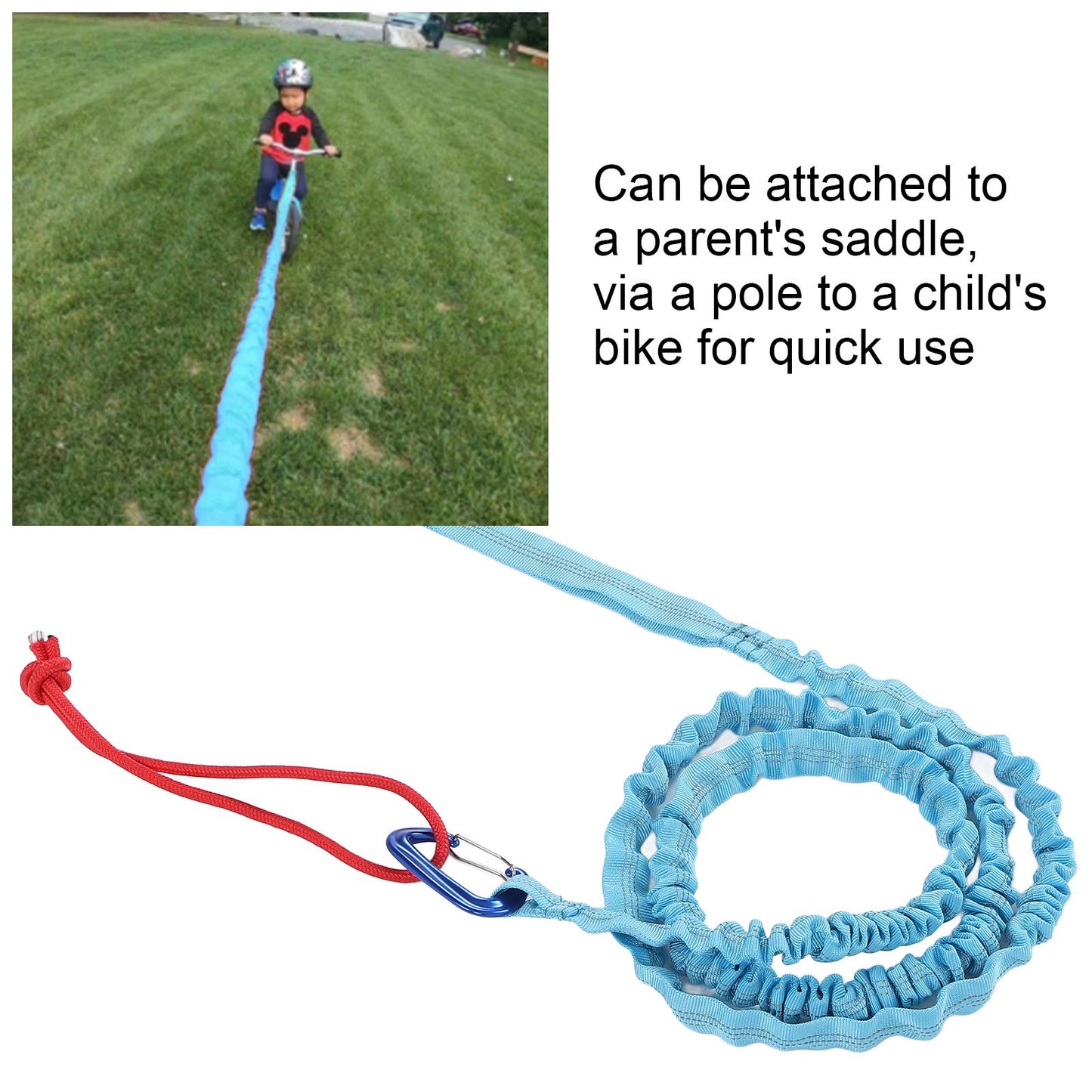 Bicycle Tow Rope Wear Resistant Shock Absorption Resilient Practical Tow Leash with Buckle Compatible with V1294-YM0523-3117220010911