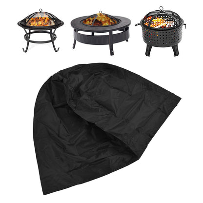 Fire Pit Cover Round Black Waterproof Dustproof Polyester Fiber Firepit Cover for Home Outdoor V1294-YM0523-3117220011111