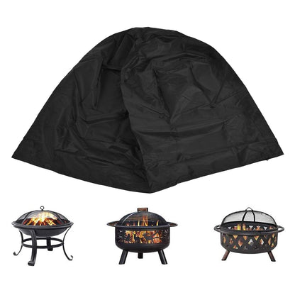 Fire Pit Cover Round Black Waterproof Dustproof Polyester Fiber Firepit Cover for Home Outdoor V1294-YM0523-3117220011111