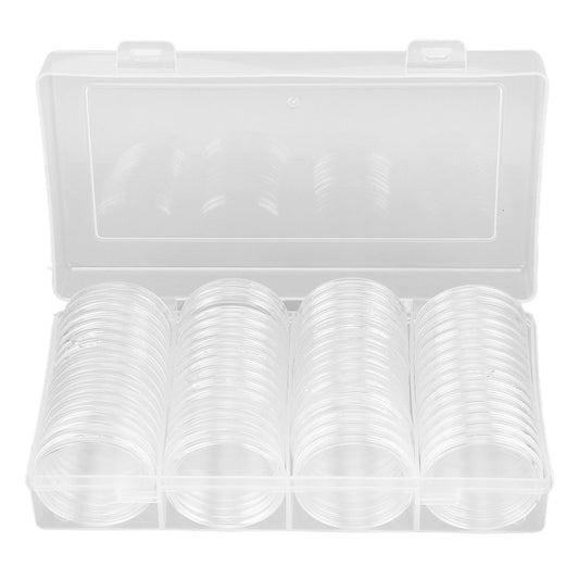 Clear Coin Storage Box 60 Pieces 41mm Coin Capsules Coin Collection Container Box for Coin Collector V1294-YM0523-3117220011711