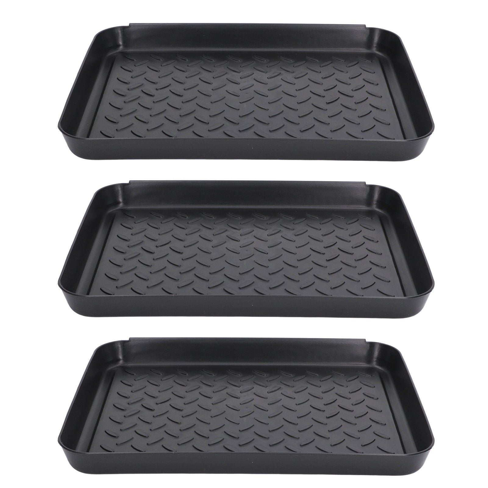 Shoe Tray Durable Plastic Space Saving 3 Interlocking Design Wide Application Stable Boot Tray for Home V1294-YM0523-3117220013611