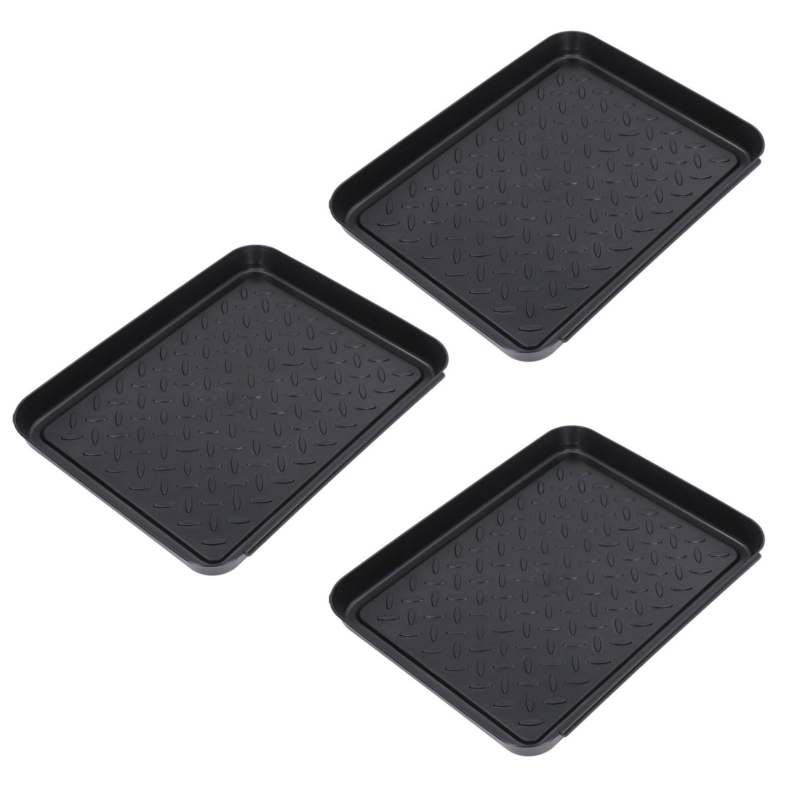 Shoe Tray Durable Plastic Space Saving 3 Interlocking Design Wide Application Stable Boot Tray for Home V1294-YM0523-3117220013611